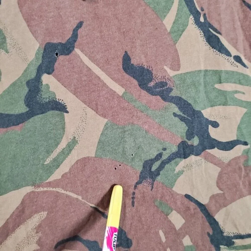 Polo Ralph Lauren Men Shirt Large Green Camo Hooded Custom‎ Cutoff READ